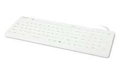Kensington 75225 IP68 Wired Industrial Dishwasher Proof Washable Keyboard - White