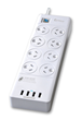 Sansai 8 Way / Outlets Surge Powerboard with  4 USB Charging Ports & Master Switch
