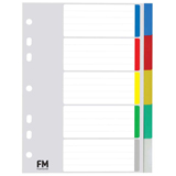 Indices A5 5 Tab Polypropylene Coloured Waterproof and Wipe Clean
