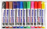 Assorted Colours Power Liner Whiteboard Markers Round Tip, Set of 12