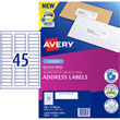 Avery L7156 Label 58×17.8mm 45 Labels Per Sheet, 100  A4 Sheets Per Pack.