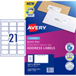 Avery L7160  Label, 21 Label Per Sheet, 20 A4 Sheets Per Pack.