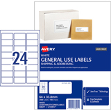 Avery L7159 Label, 24 Labels Per Sheet, 100 A4 Sheets Per Pack.