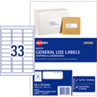 Avery L7157 Label, 33 Labels Per Sheet, 100  A4 Sheets Per Pack.