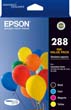 Epson 288 Standard Capacity Ink Cartridge Value Pack, Black, Cyan, Magenta & Yellow