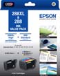Epson 288XL Black + 288 Standard Colours (C,M,Y)  Ink Cartridge Value Pack,