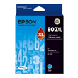 Epson 802XL Cyan High Yield Ink Cartridge, 1900 Pages.