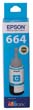 Epson EcoTank T664 Cyan Ink Bottle, 6,500 Pages.