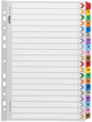 Index Dividers 20 Tabs 1-20 Numerical Cardboard Coloured