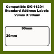 Compatible DK-11201 Label Roll | Black on White | 29mm x 90mm | 400 Labels Per Roll