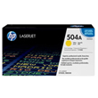 HP 504A Yellow Original LaserJet Toner Cartridge, CE252A