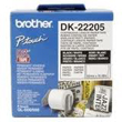 Brother DK-22205 Black on White Continuous Paper Label Tape with Permanent Adhesive – 62mm wide, 30.48m long