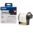 Brother DK-22251 Continuous Paper Label Roll – Black and Red on White, 62mm 15.24m long