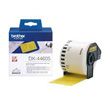 Brother DK-44605 Continuous Paper Label Roll with Removable Adhesive – Black on Yellow, 62mm wide, 30.48m long