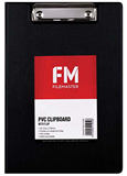 FM PVC Clipboard Black A5 Size With Metal Clip and Flap