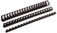 Fellowes Plastic Binding Coils 25mm Black - 50 Pack