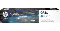 HP 981A Cyan Ink Cartridge, 6,000 Pages.