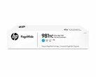 HP 981YC Cyan Extra High Yield Ink Cartridge, 16,000 Pages.