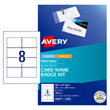 Avery Card Name Badges Kit 86.5mm × 55.5mm 8up 3 Sheets Inkjet Laser, L7418