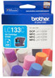 Brother LC133C Cyan Ink Cartridge, 600 Pages.