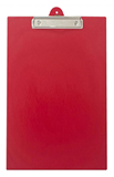 OSC PVC Clipboard Red Foolscap Size With Metal Clip
