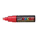 Uni Posca Marker 8.0mm Broad Chisel Tip Fluoro Red PC-8K