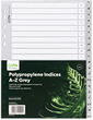 Index Dividers 20 Tabs A-Z  Alphabetical Polypropylene Grey