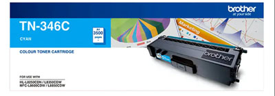 Brother TN346C Cyan High Yield Toner Cartridge - 3,500 pages.