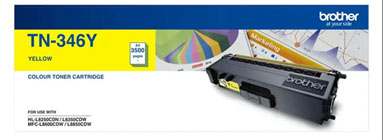 Brother TN346Y Yellow High Yield Toner Cartridge - 3,500 pages.