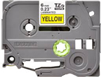 Brother TZe-611 Black on Yellow Labelling Tape – 6mm wide, 8M Long