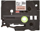 Brother TZe-B51 Black on Fluorescent Orange Labelling Tape – 24mm wide, 5M Long