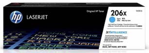 HP 206X Cyan High Yield Toner Cartridge - 2,450 Pages.